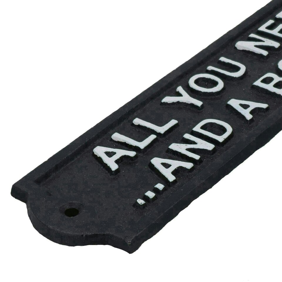 image 1 of All You Need Is Love & Beer Sign Cast Iron Plaque Wall Bar House Garden Door