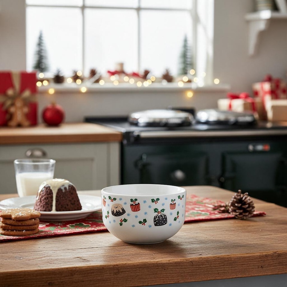 Christmas Cakes Ceramic Dessert Bowl - Tesco Groceries