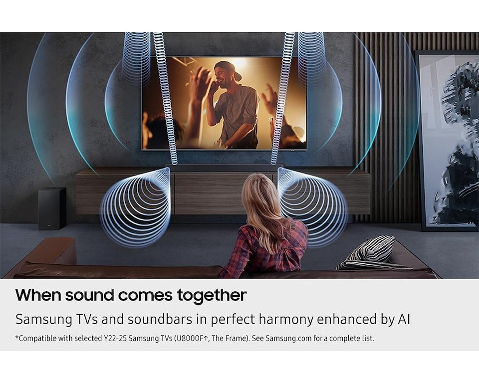 image 1 of Samsung HW-Q600F/XU 3.1.2ch Q-Series Soundbar with Subwoofer - Titan Black | Black | Black