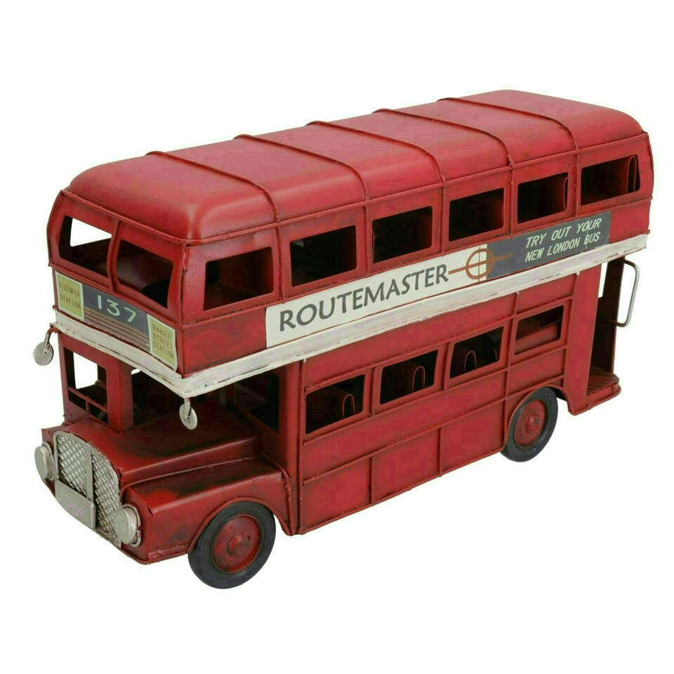 image 1 of Quality Historical Metal Vintage London Bus Metal Model Replica Ornament Gift