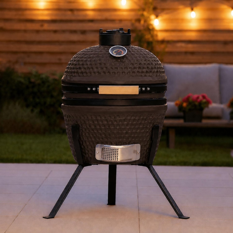 image 1 of Kamado 13" Ceramic BBQ Grill Smoker Charcoal Cooking Oven Portable