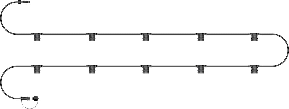 image 1 of E27 ES Screw Festoon Black Rubber IP65 10m 10 Lamp