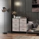 image 9 of HOMCOM Bedroom Chest of Drawers, Fabric Dresser with 6 Drawers, Storage Organiser Unit with Open Shelf and Metal Frame for Living Room, Entryway, Grey Wood Effect