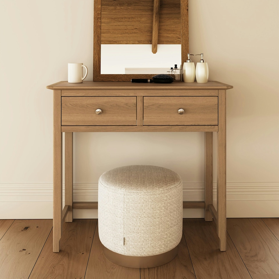 image 1 of Taberno 2 Drawer Dressing Table Natural Oak Brown