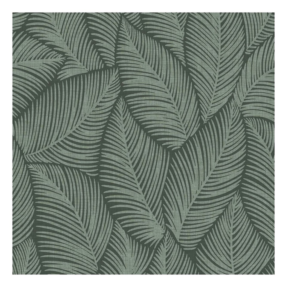 image 1 of Muriva Denver Leaf Vinyl Wallpaper - Green - 10m x 53cm | Green