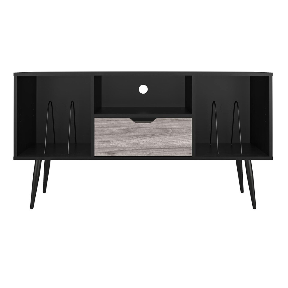 image 1 of Copley TV-Stand with 1 Drawer Black/Oak | Black | BLACK OAK | One Size | 122