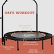 image 5 of HOMCOM 40" Foldable Mini Fitness Trampoline w/ Foam Handle, Orange