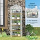 image 5 of Outsunny 5 Tier Mini Greenhouse Grow House w Roll Up Door, WhiteGreen