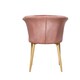 image 5 of Set of 4 Elsa Velvet Dining Chairs with Wooden Legs, Curved Back & Comfortable Seating Pink