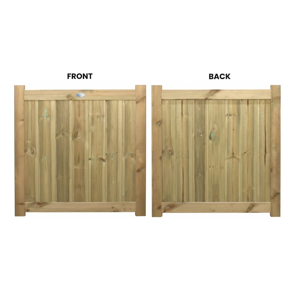 image 1 of Ultimate T&G Gate 3ft x 3ft Vertical Smooth-Planed Fully Framed Treated Door