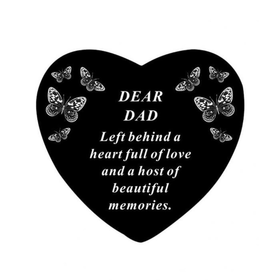 Black Butterfly Heart 16x15cm - Dad DF19153-D