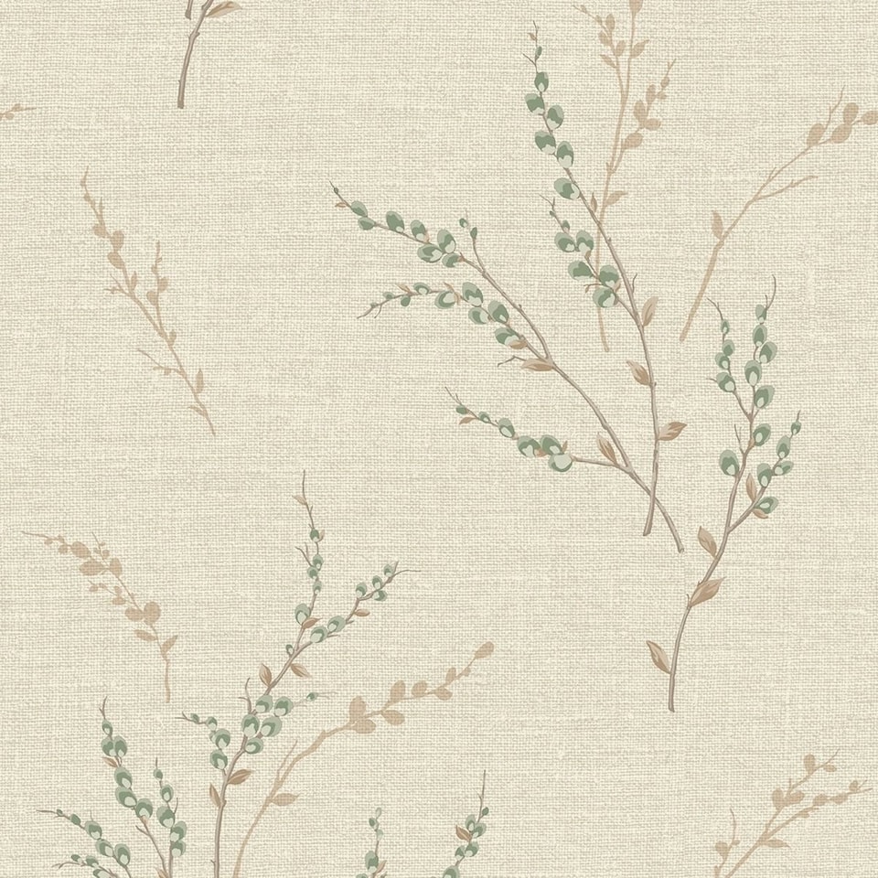 image 1 of Belgravia Carmella Floral Textured Vinyl Wallpaper - Green - 10m x 53cm Green