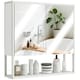 image 9 of HOMCOM Industrial Bathroom Cabinet with 2 Mirrored Doors Open Shelf Brown