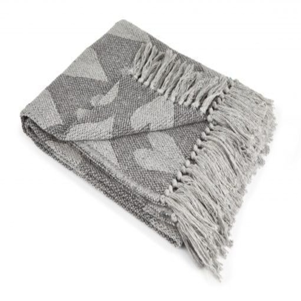 image 1 of Love Collection Recycled Cotton Throw in Grey