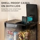 image 4 of HOMCOM 2 x 20L Dual Kitchen Bin Pedal Bin for Recycling and Waste, Black | Black | 1