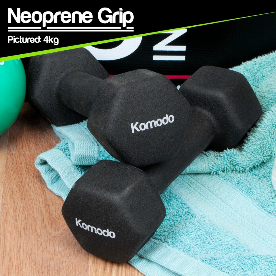 image 1 of Komodo 2x 5kg Neoprene Dumbbells