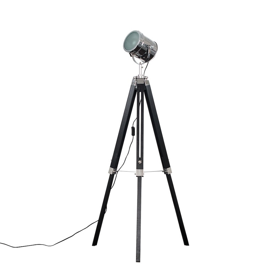 image 1 of ValueLights Starboard Tripod Black Floor Lamp | Black