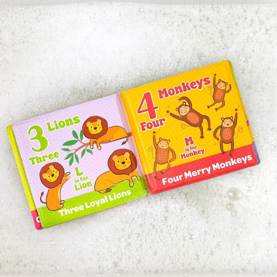 image 1 of Pack Of 4 Baby Bath Books Educational Number Letters Stimulating Sensory