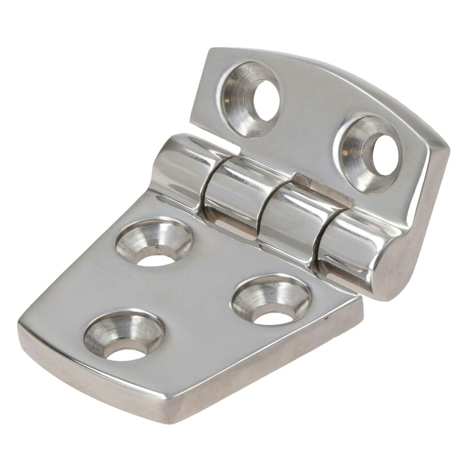 image 1 of Polished Door Hinge 4 Pack Stainless Steel 56mm x 38mm 316 Marine Cabin Hatch Silver