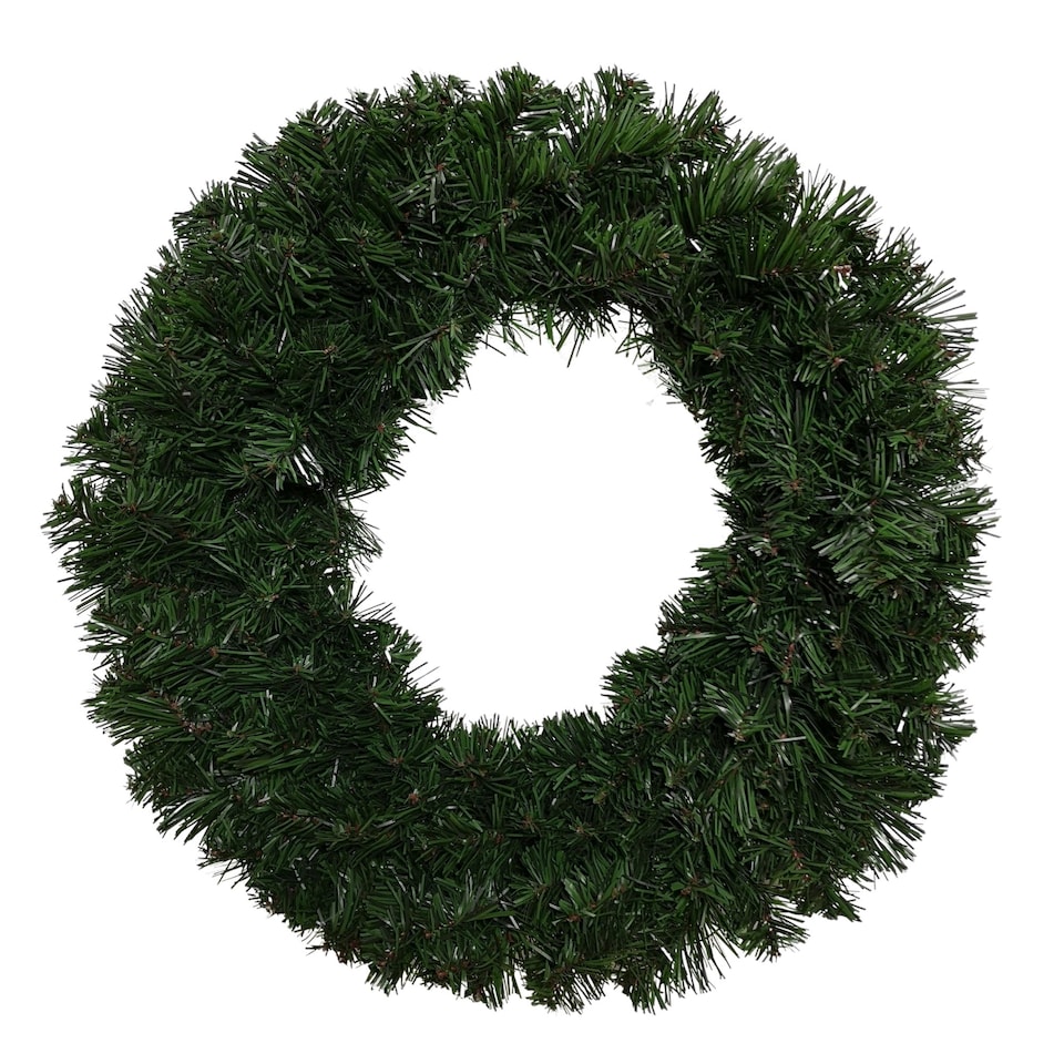image 1 of 40cm Plain Green Canadian Pine Artificial Christmas Wreath