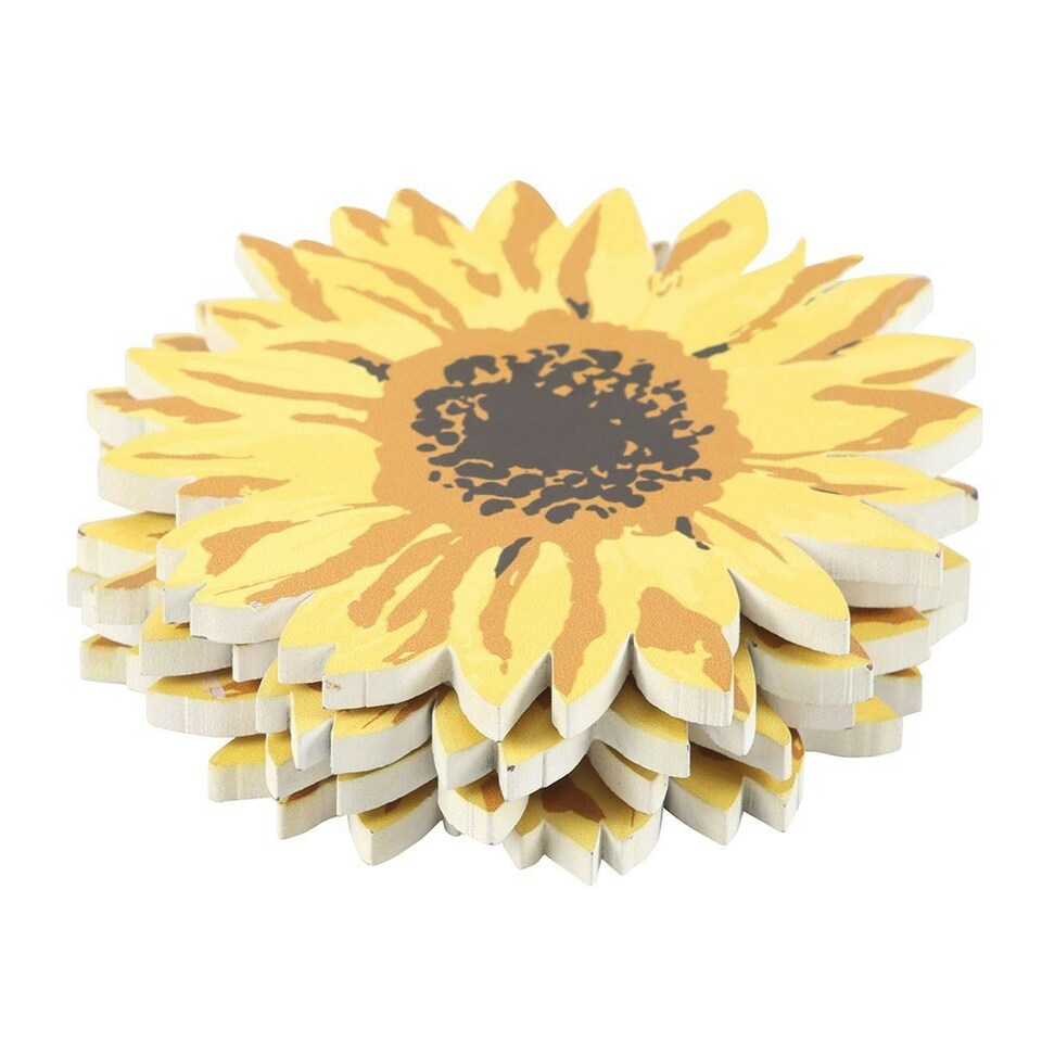 image 1 of Something Different Sunflower Coasters - Yellow - One Size