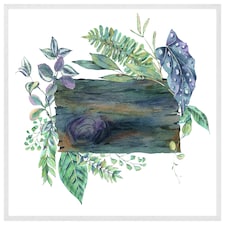 Green leaves board (Picture Frame) White | XL
