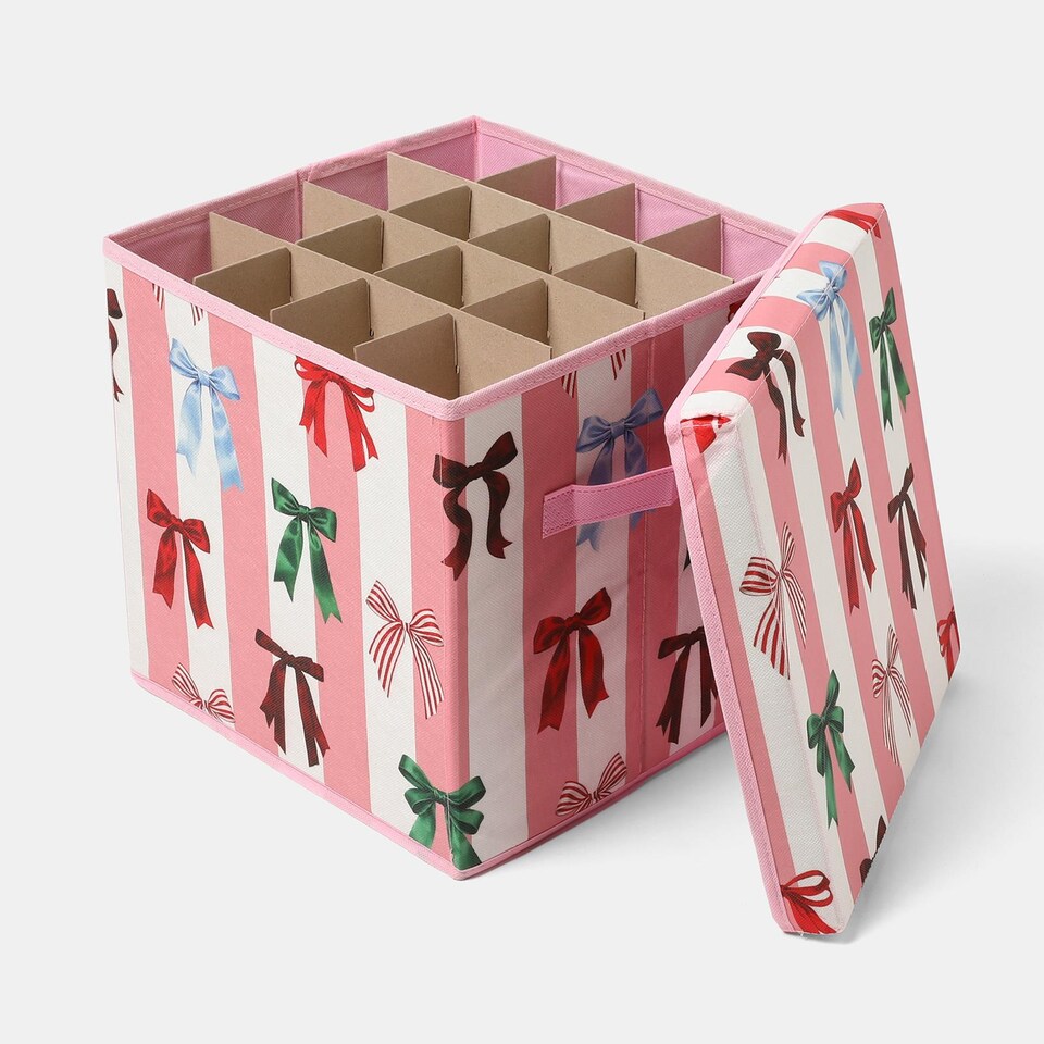 image 1 of OHS Christmas Bauble Storage Box Festive Decoration Organiser 64 Slots