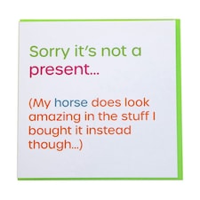 Gubblecote Sorry Its Not A Present Wordy Greetings Card - Off White/Green - One Size
