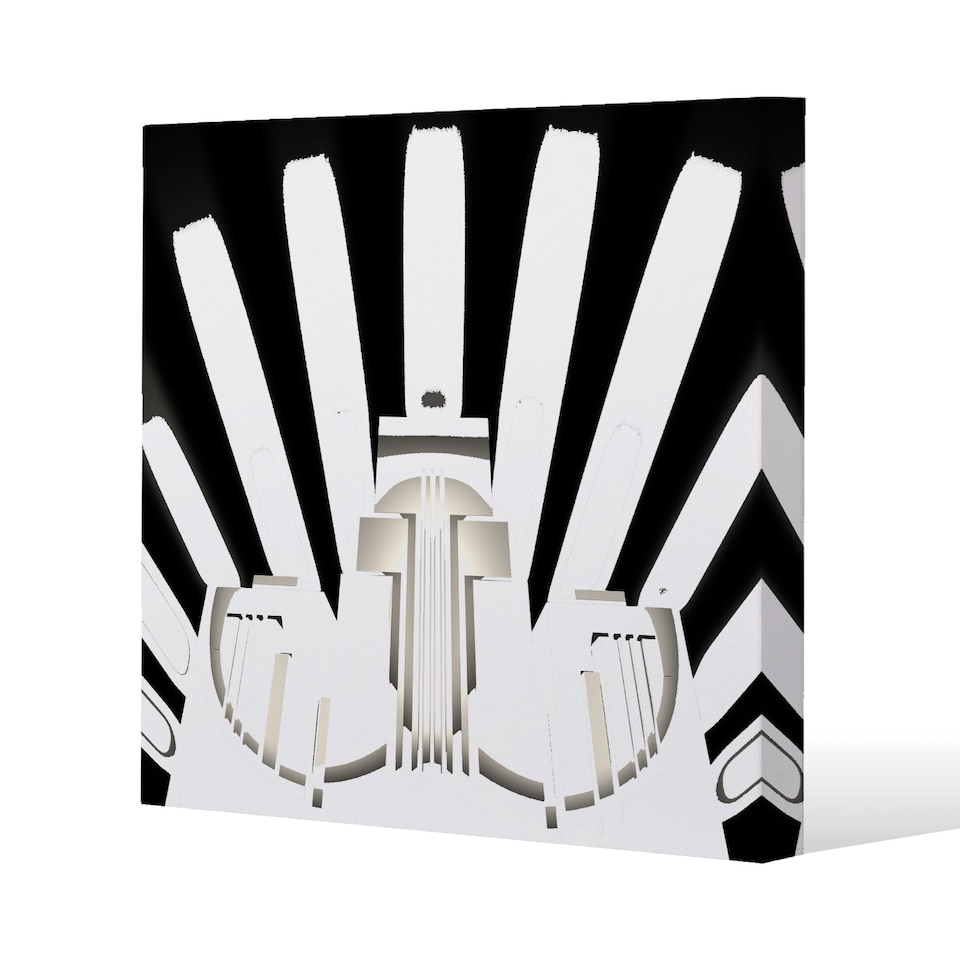 Art Deco Skyscraper in Black & White (Canvas Print) / 90 x 90 x 4cm | Multi