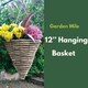 image 3 of Marco Paul Beige Rattan Cone Hanging Basket 12" Brown