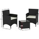 image 3 of Garden Vida Bali 2 Seater Rattan Set Chair Coffee Table Outdoor Garden Furniture, Black