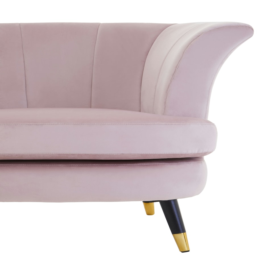 image 1 of Interiors by Premier Dusty Pink Velvet Scalloped Chair, Long-lasting Scallop Chair Velvet, Body Supportive Scalloped Armchair