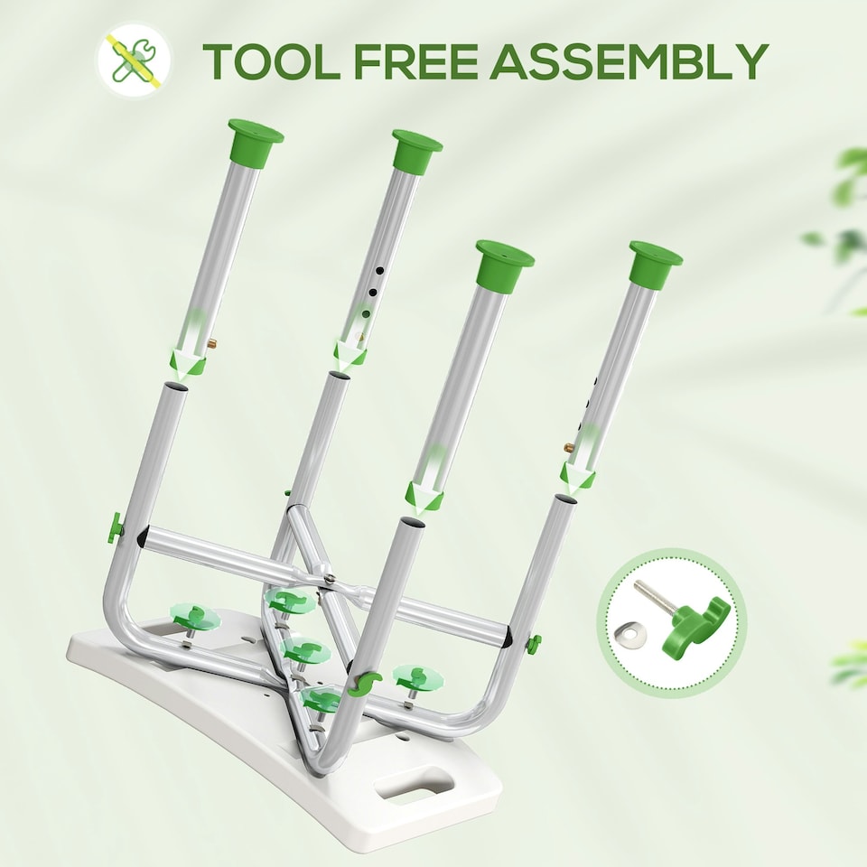 image 1 of HOMCOM Adjustable Shower Stool with Foot Pads for Elderly Disabled Green