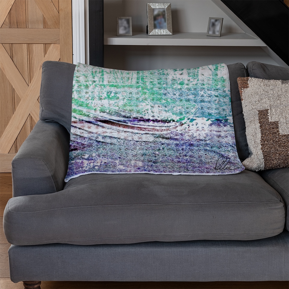 image 1 of Washed Up Blue Blanket | Multi