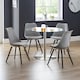 image 5 of Rosedale Elegant Grey Seat & Black Legs Dining Chairs - Set of 2