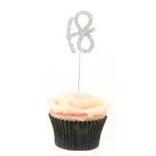 Apac Diamante Cake Topper - Silver - One Size