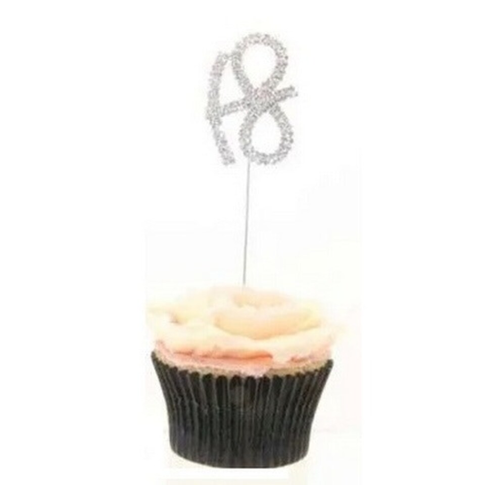 Apac Diamante Cake Topper - Silver - One Size