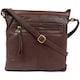 image 1 of Butter Soft Premium Leather Cross Body Bag, Adjustable Shoulder Strap Brown | Ox Brown