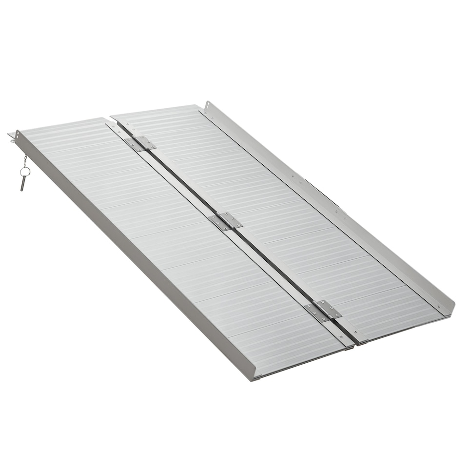 image 1 of HOMCOM 4ft Aluminium Folding Wheelchair Ramp Equipment Mobility Suitcase