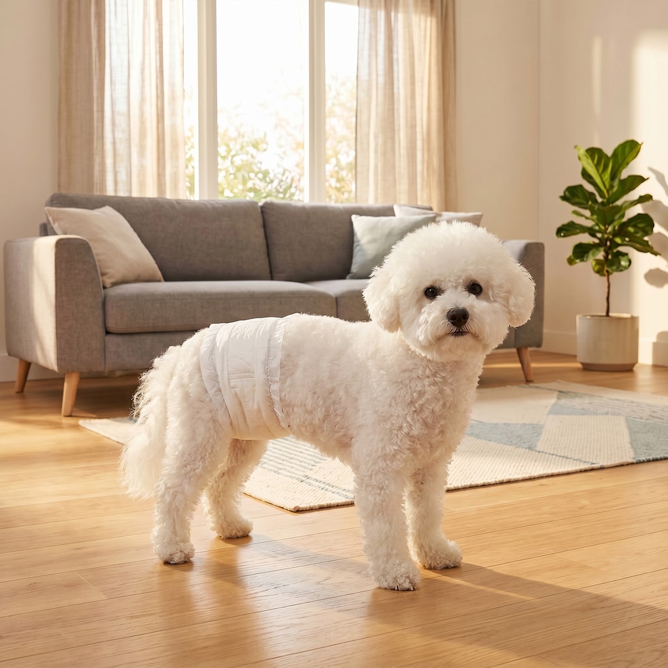image 1 of PawHut Dog Diapers Super Absorbent for Male Dogs Size M