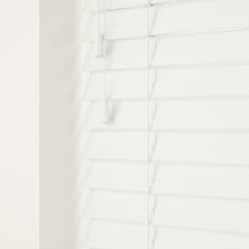 Faux Wooden Venetian Blind 90cm x 200cm White