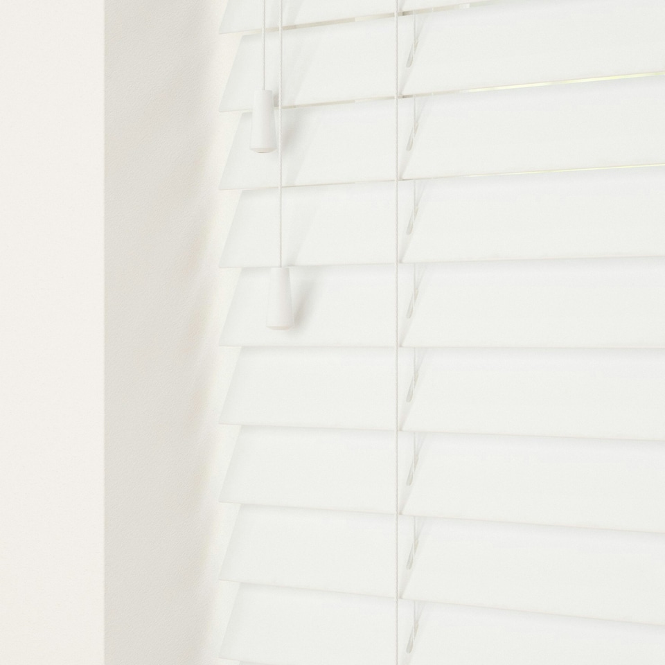 image 1 of Faux Wooden Venetian Blind 90cm x 200cm White