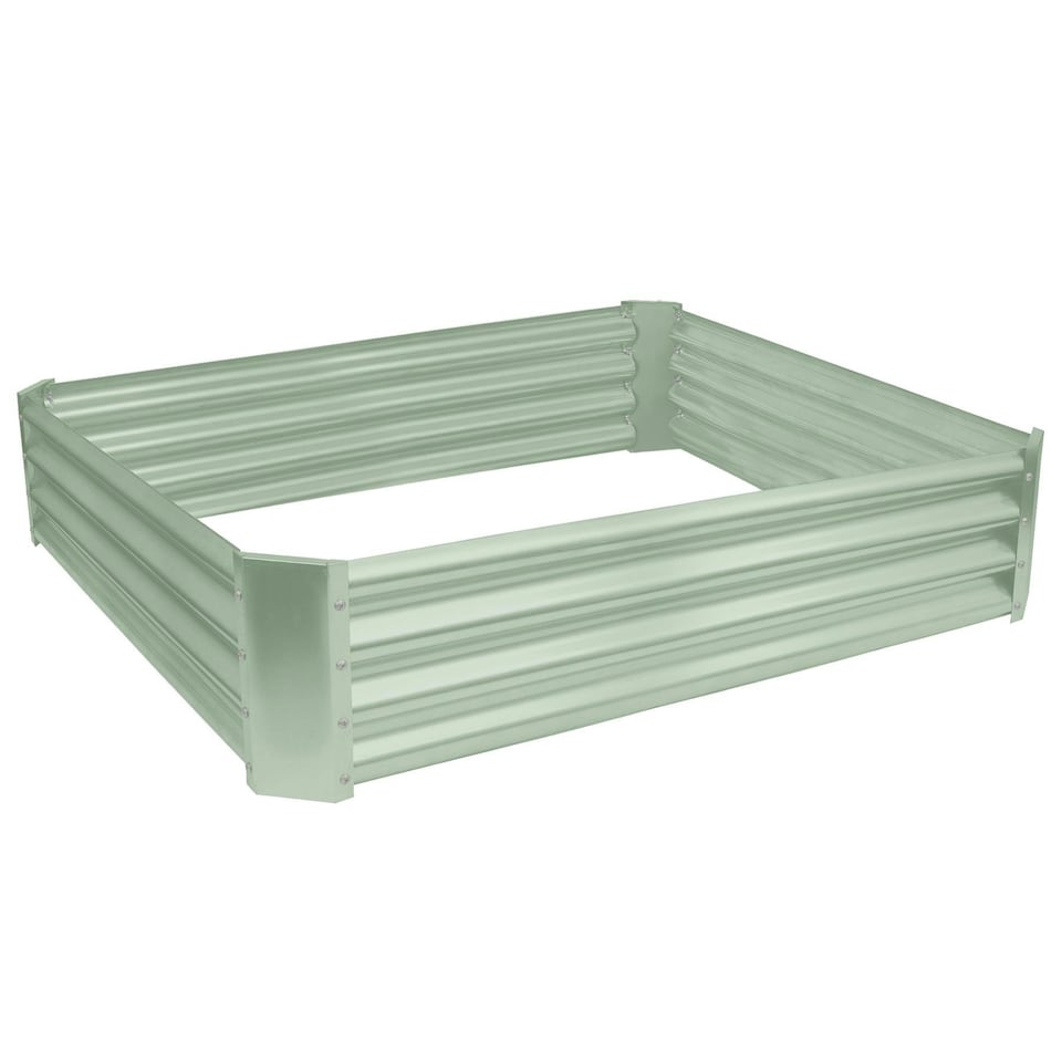 image 1 of Harbour Housewares Square Galvanised Steel Raised Garden Bed - 120cm x 120cm - Green