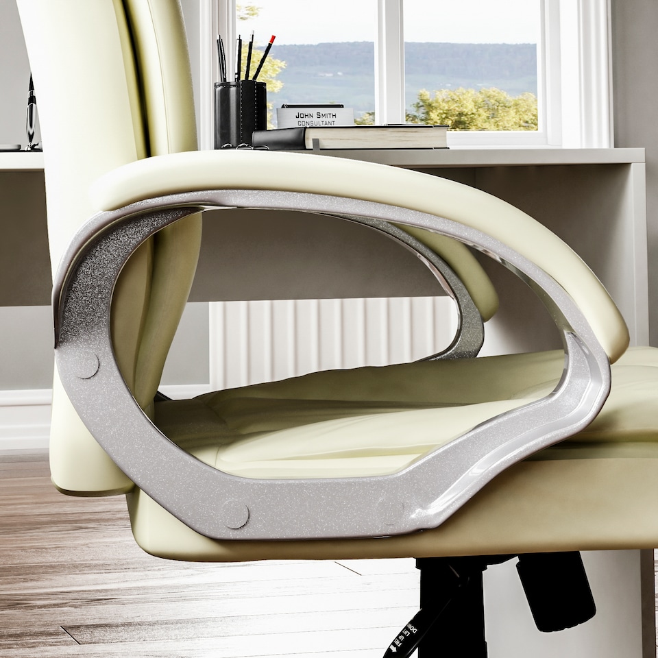 image 1 of Vida Designs Charleton Office Chair Computer Desk Table Chair, Cream
