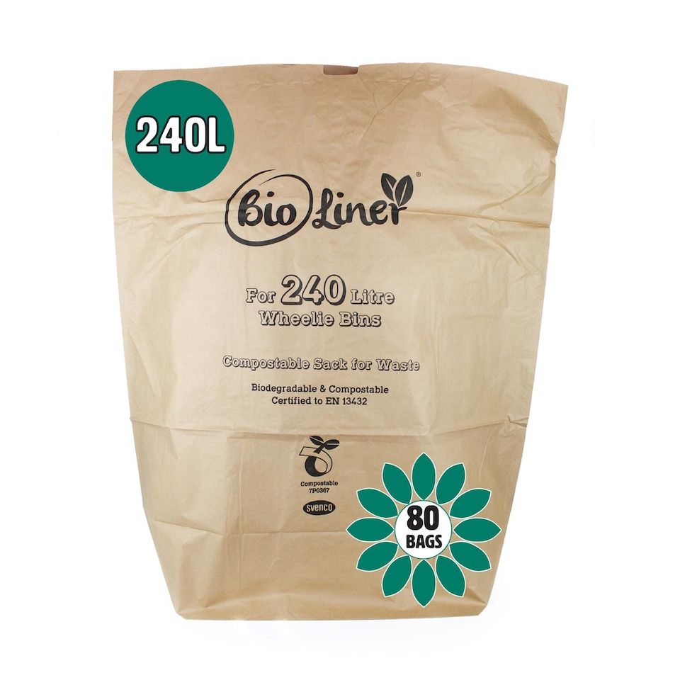 image 1 of 240L Paper Compostable Kerbside Caddy Liners - 80 Bags