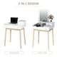 image 4 of HOMCOM Dressing Table Vanity Desk Flip-up Mirror 2 Drawers, White