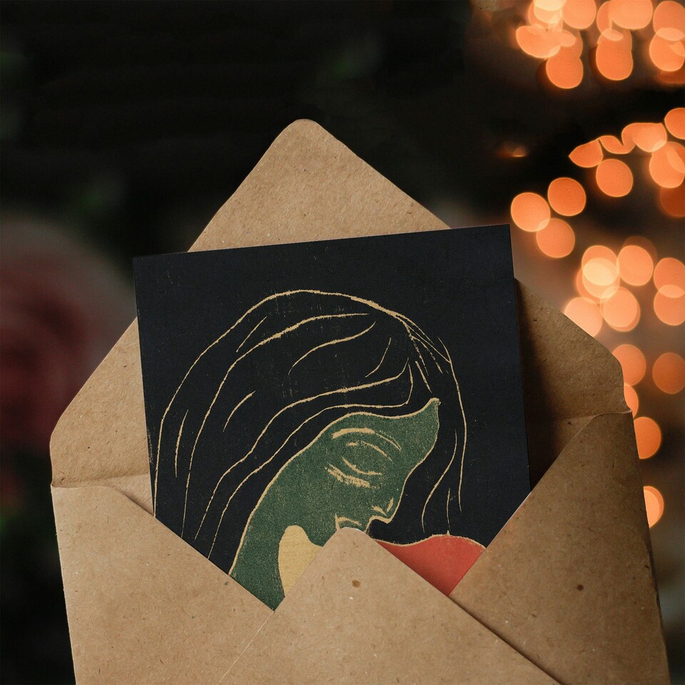 image 1 of Edvard Munch Art Card The Heart Hjertet Painting