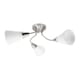 image 4 of ValueLights Kristina 3 Way Silver Curved Metal Flush Ceiling Light with Frosted White Shades