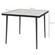 image 7 of Outsunny Outdoor Dining Table for 4 with Marble Effect Tempered Glass Top White