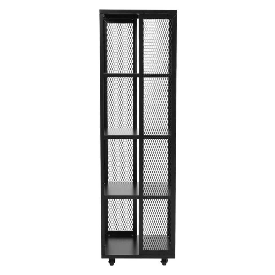 image 1 of Living and Home Black Steel 4-Tier Bookcase Files Storage Rack - Black 40* 40*138.5cm | Black